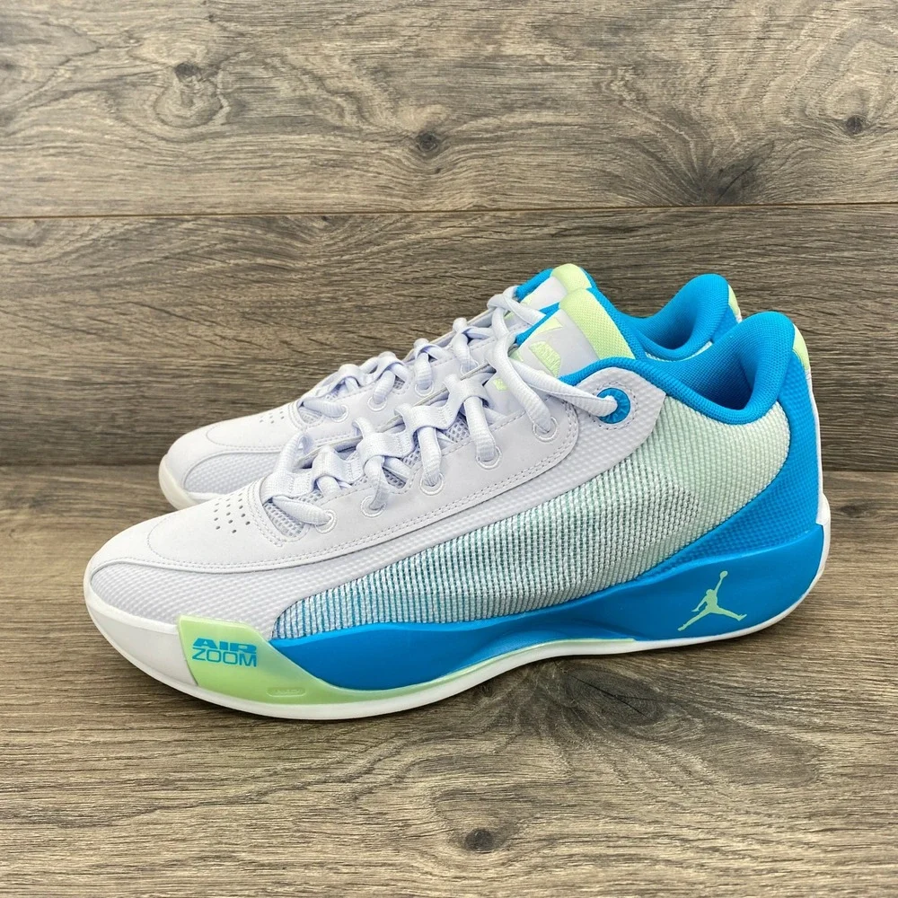 Jordan Luka .77 Basketball Shoes Men's Size US 10.5 White Blue Volt Green HF0806